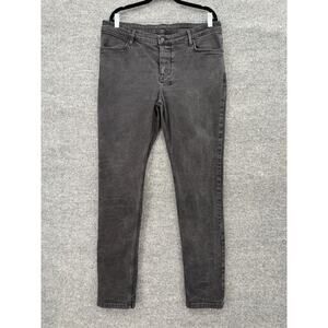 Ksubi Mens Jeans Size 36 Black Skinny Van Winkle Embroidered Rebel Button Fly